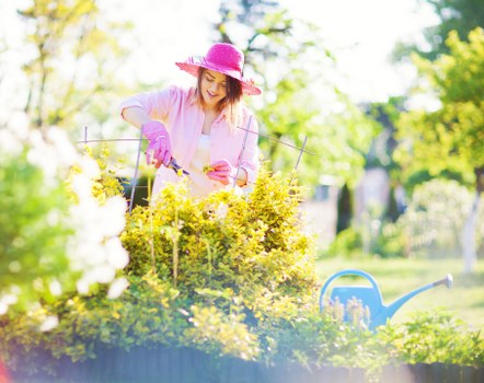 Close-up of safe landscaping practices and equipment checks